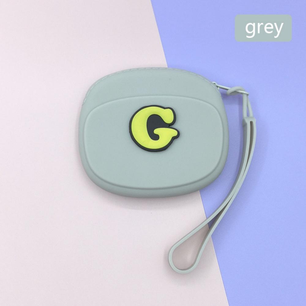 Letter Storage Bag Silicone Coin Purse Wallet with Lanyard Portable Data Cable Earphone Organizer Key Pouch Waterproof Wallets