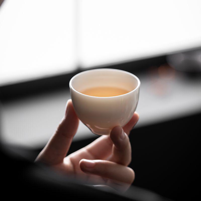 Handmade Mutton Fat White Porcelain Kung Fu Tea Cup - Ceramic Household Small Tasting Set