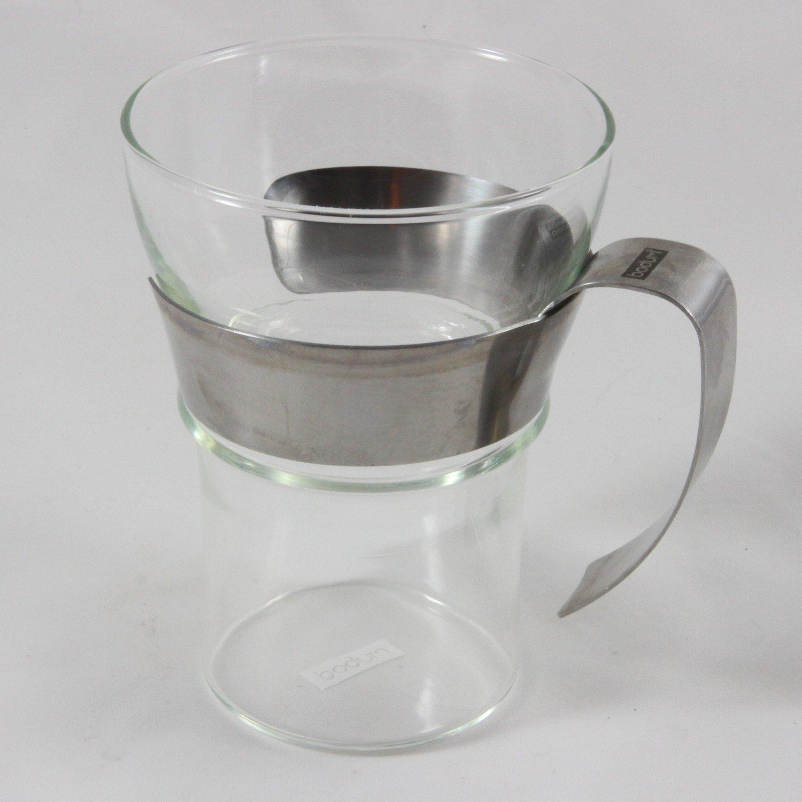 

Стеклянная кружка BODUM ASSAM Coffee Glass 350 мл, набор из 2 штук, ручка из нержавеющей стали, термостойкое стекло, можно мыть в посудомоечной машине [подлинный продукт] 4553-16