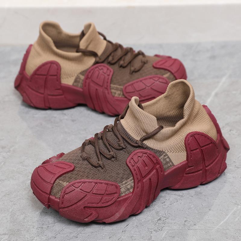 Dad shoes new flying woven shoes student sports shoes fitness running casual shoes lightweight breathable women's shoes