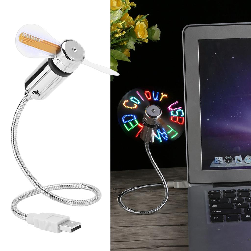 Ventilator USB RGB cu afișaj programabil cu LED flexibil pentru PC, notebook și laptop