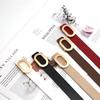 Stylish Vintage Buttoned Thin Waist Belt With Unique Buckle For Women's Jeans Dress Decor Available Now