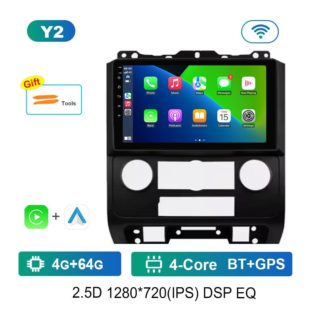 9 '' Car Video Multimedia Player DSP Stereo for Ford Escape 2007 - 2012 Carplay Android OS WiFi GPS 4G Bluetooth Split Screen