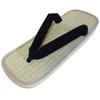 Edoten Geta Igusa Grass with Sponge Cushioned and Comfortable for Legs and Large Size 4L 30cm Sandals, Soles, Back, Black, (3XL),