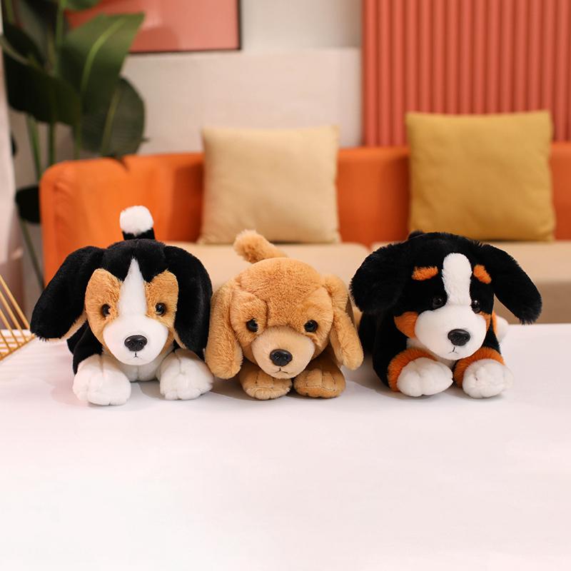 30cm Lovely Realistic Husky Beagle Bernese Mountain Dog Plush Toys Kawaii Imitation Fluffy Dog Stuffed Dolls Companion Toys