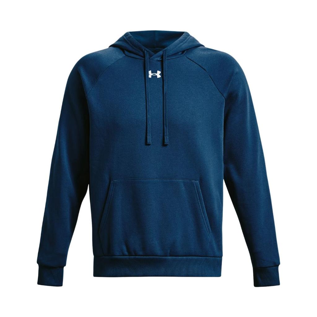 Under Armour Solid Logo Drawstring Fleece Hoodie Men hoodies Blue 1379757-426