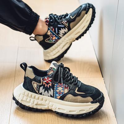 Men's Shoes Spring and Autumn Men's Sports and Leisure Running Platform Shoes Trendy Dad Shoes New Four-season Personality Heightening Shoes
