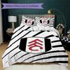 Fulham FC Pattern Bedding uilt Set uilt Cover Pillowcase Home Decoration Birthday Gift (1 * duvet cover + 2 * pillowcase without core)