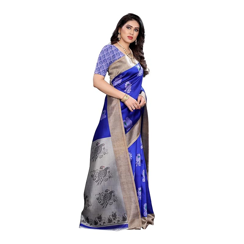 Yashika Women' Jacquard Art Silk Saree (Kesar