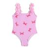 Girls Swimsuit Ruffle Strap Print Bathing Suit Toddler Kids Swimwear Quick Dry Stretch Fabric 2 8 Years