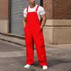 Men's Loose Fit Cargo Overalls Wide Leg Jumpsuit with Multi-Pocket Utility Storage
