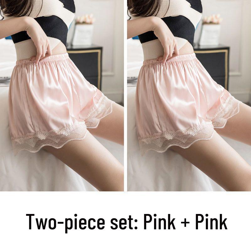 Seamless Ice Silk Lace Women's Summer Anti-Exposure Loose Shorts