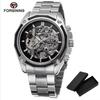 Fashion Forsining Top Brand Transparenthollow Luminous Hand Gear Movement Retro Royal Design Men Mechanical Skeleton Wrist Watch