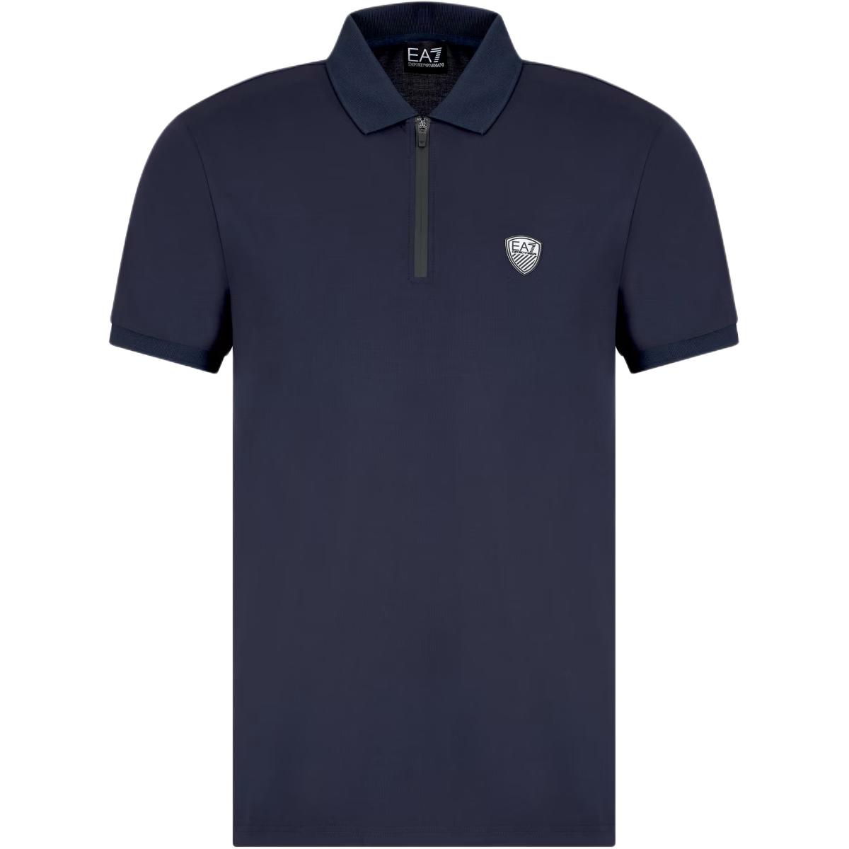 Emporio Armani EA7 Slim Fit Solid Color Polo Shirt Men tops Navy-Blue 8NPF13-PJRGZ-1562 S