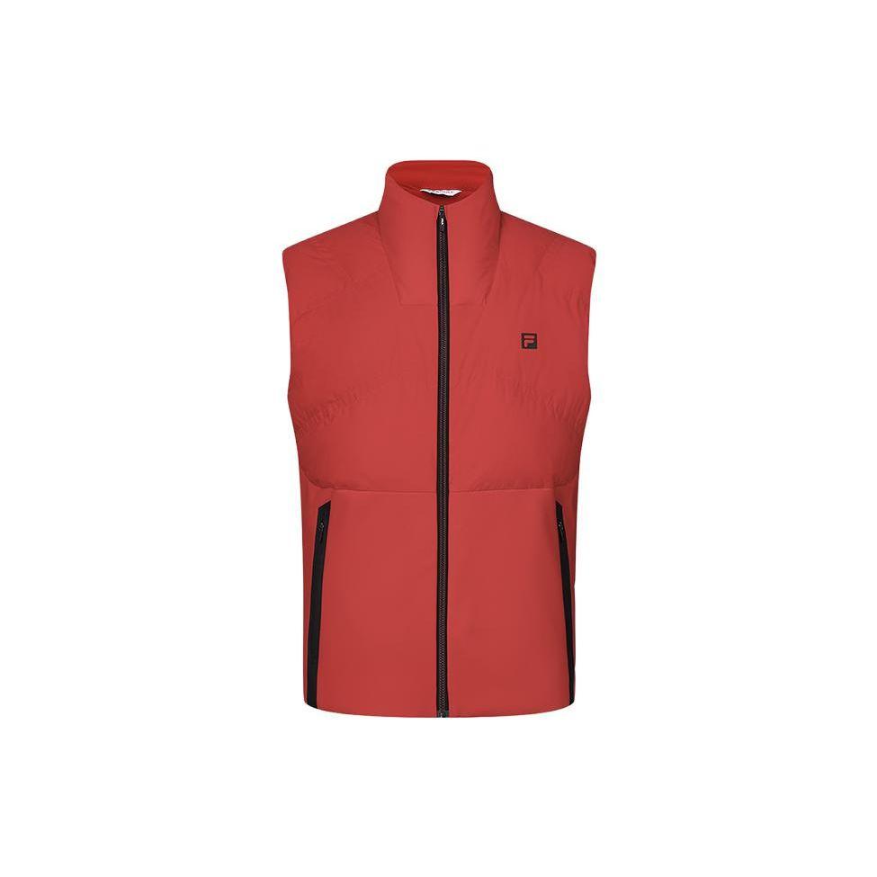 

FILA Golf Series Solid Color Sports Stand Collar Down Vest Men Vests Fluorescent-Flame-Red A11M415906F-RD M
