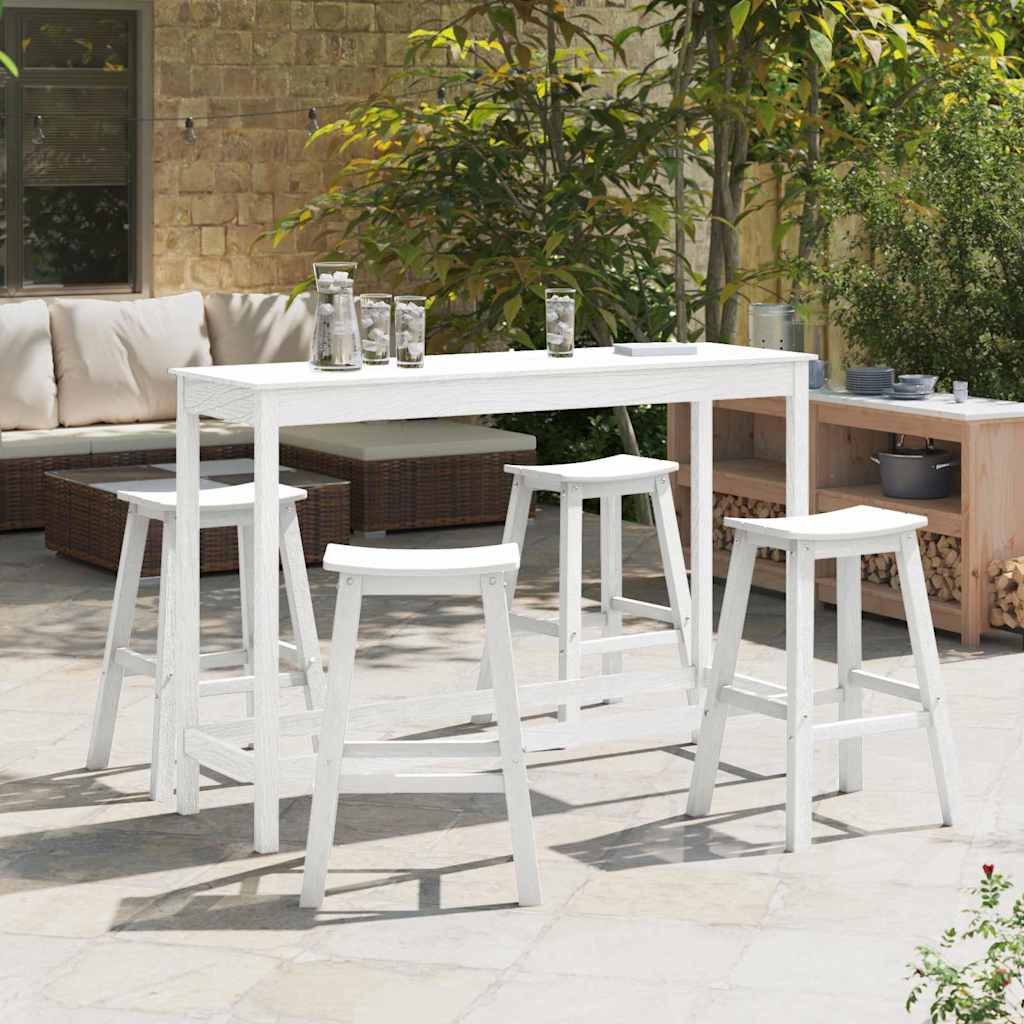 Garden Bar Set 4 Pcs White HDPE