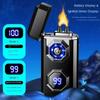Large Flame Arc Metal Lighter Windproof LED Lighting Power Display Ignition Display Fast Charging Ignition Gadget