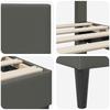 Bed Frame with Headboard Dark Grey 120 x 190 cm Cord Fabric