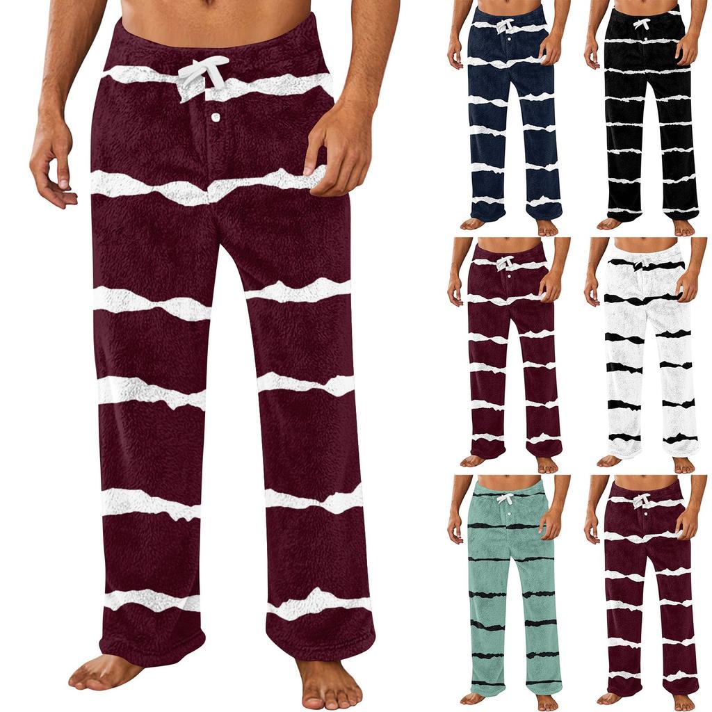 Men's Allover Printed Home Pants Sleeping Pajama Pants Long Pants Pajama Pants