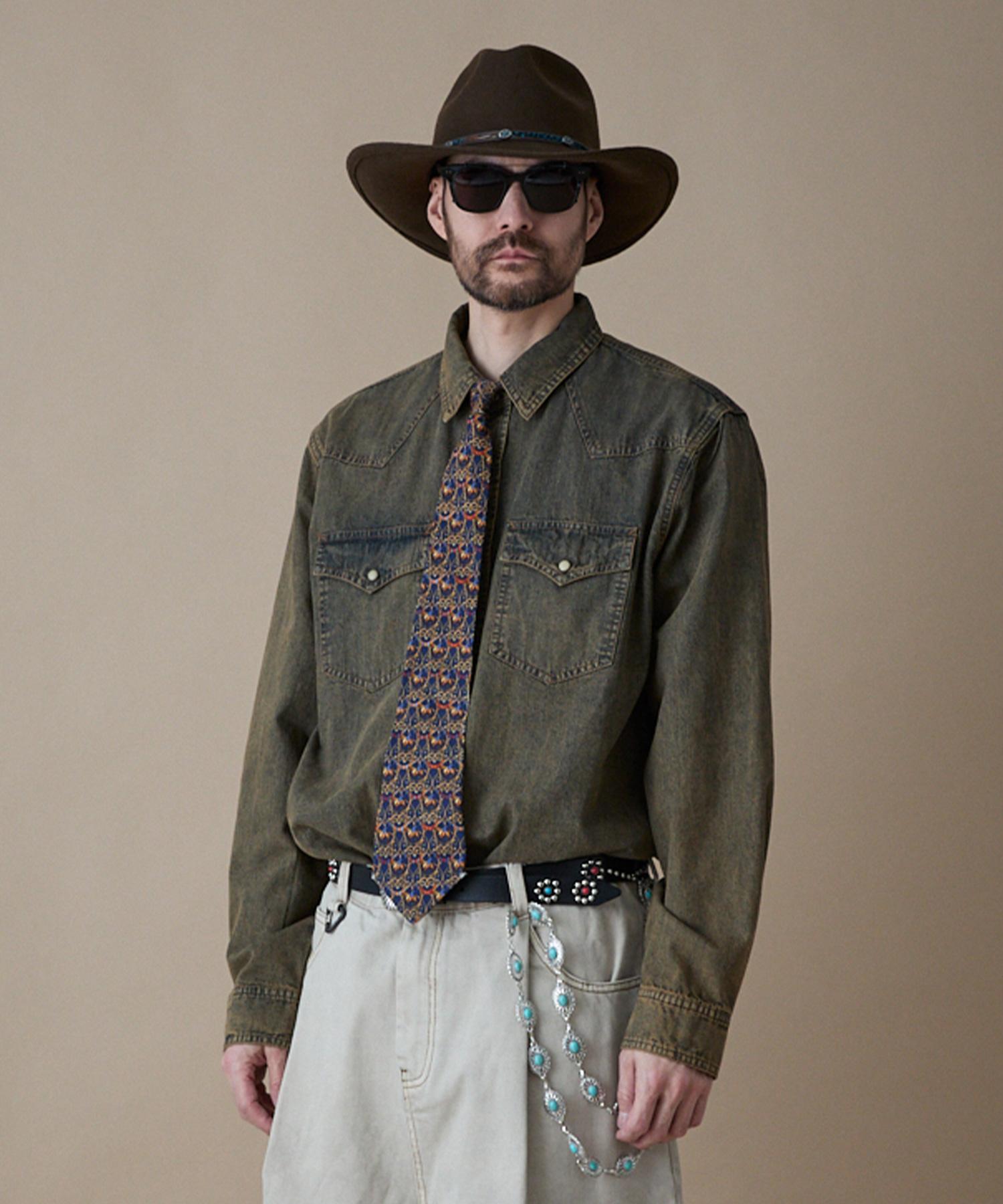 Penfield Dyed Denim Western Shirt Brown_Fr1Wr19U Brown/S
