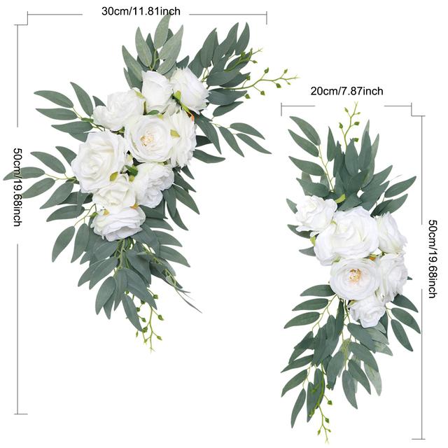 

2 шт. искусственные свадебные цветы висячие гирлянды знак приветствия фон украшения вечерние арки поддельные цветы витрина цветочные белый