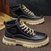 Martin boots men's high-top new autumn retro medium-top thick-soled heightening tooling shoes men's short boots