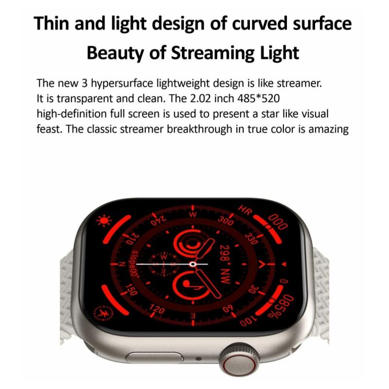 Rainbuvvy HK9 Pro Náramek Chytré hodinky 2,02palcový OLED 410x494 LC11S BT 5.1 Vodotěsné IP67 Podpora Bluetooth volání Sledování kroků Monitorování spánku