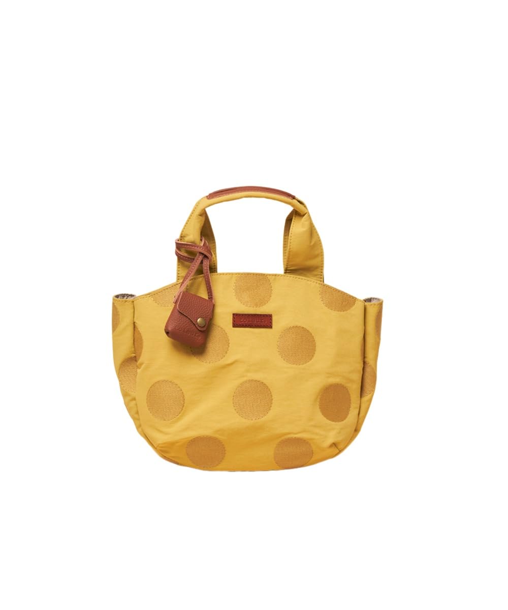 

Toleur Tola Cotton Nylon Dot Embroidered Tote Bag, Yellow, Women s, Polka Dot Stitching, 13009-YE