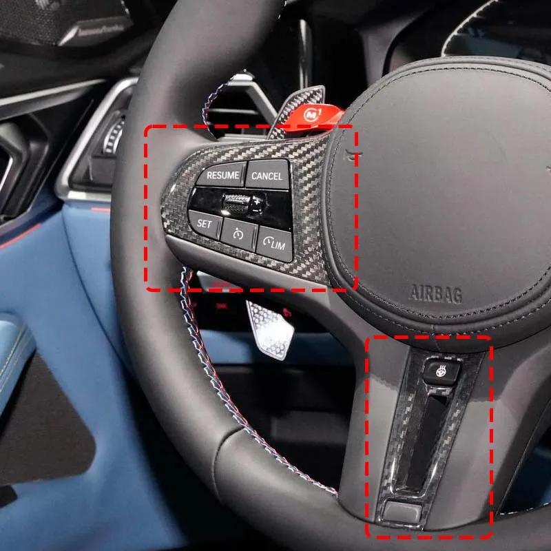 Carbon Fiber Steering Wheel Cover Trim Decor For BMW 1 2 3 4 5 6 7 8 Series Sport X3 X4 X5 X6 G20 G28 G30 G38 F90 F91