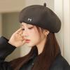 Korean Casual Bow Beret Women's Autumn and Winter New Style Face-showing Small Pumpkin Hat Warm and Versatile Octagonal Bud Hat