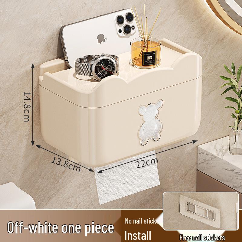Little Bear Wall-Mounted Tissue Box Holder for Bathroom