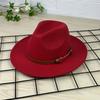 New European and American top hat gentleman's hat flat brim solid color hat retro jazz hat panama belt top hat