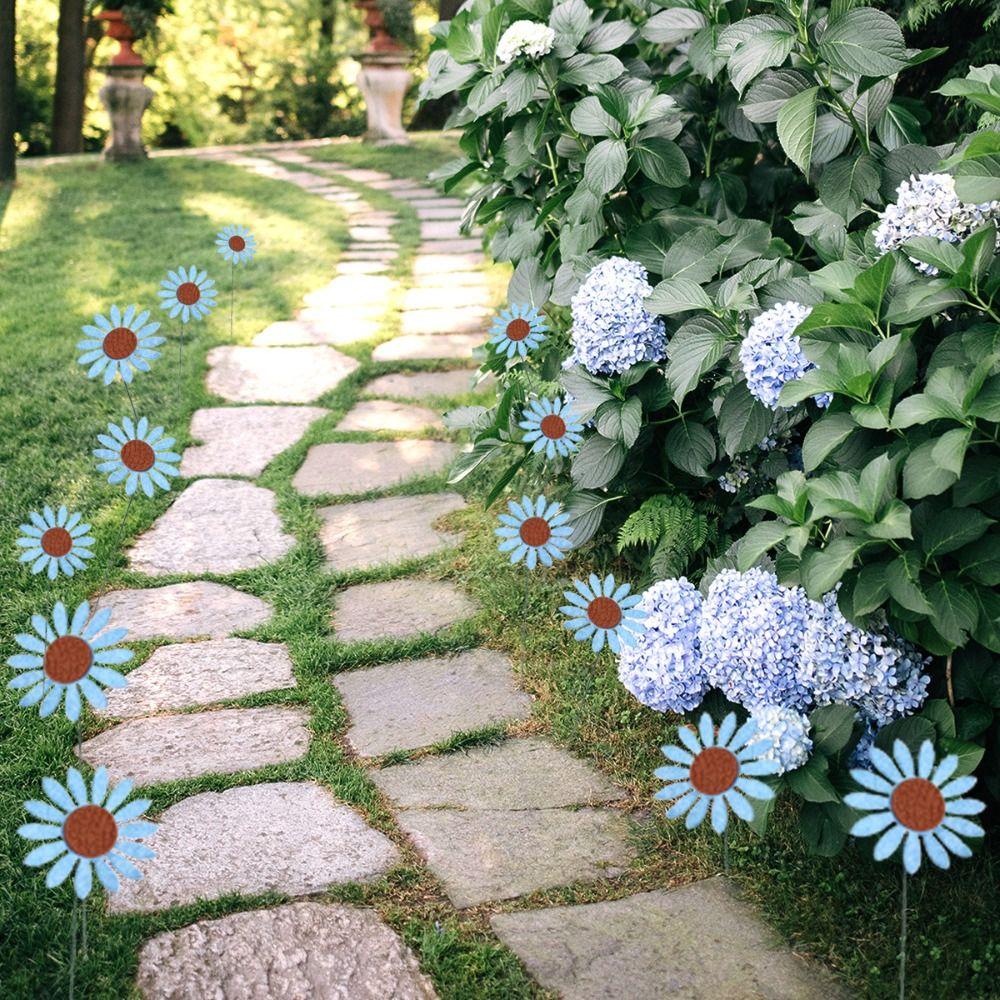 10pcs Colorful Decorative Garden Stakes Creative Garden Floor Plugs Crafts Flower Ground Stake  Yard