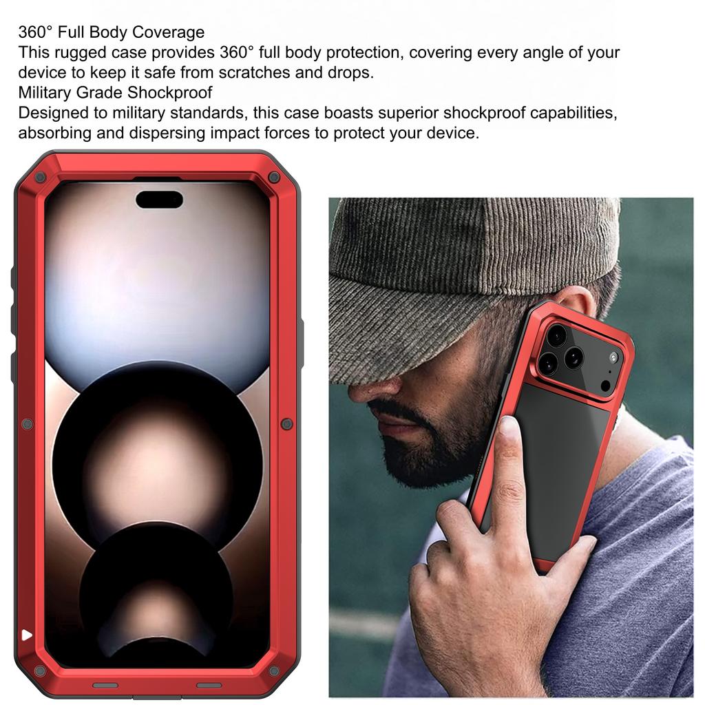 360° Full Body Protective Case For Iphone 17 Air 16 15 14 13 Plus 12 11 Pro Max 16E 17E Metal Heavy-Duty Shockproof Armor Cover