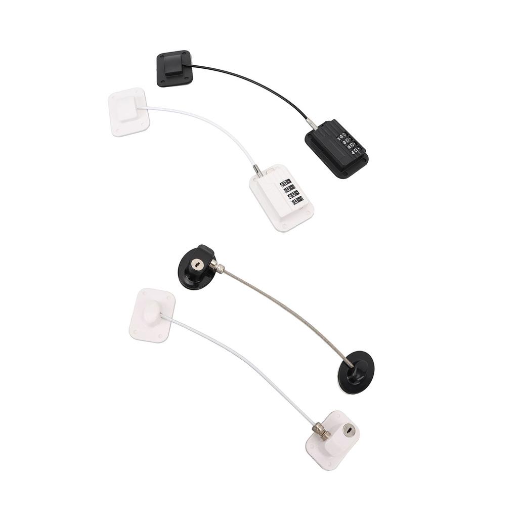 2PCS Set Refrigerator Lock Strong Adhesive Hole Free ABS Fridge Door Child Proof Lock for Cabinet