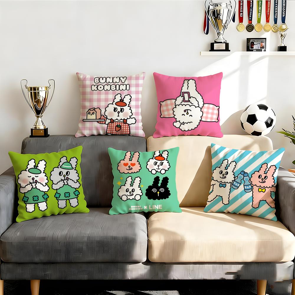 Süße Bunni Konbiny Kissenbezug Kissenbezug Set 4 Stück 50x50 45x45 40x40 Kissenbezug Dekorativ Sofa Heimdekoration