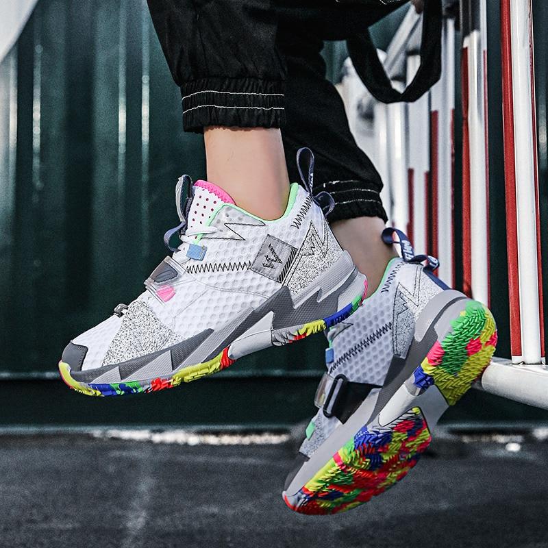 Superstar Fashion Rainbow Basketball Shoes Men Breathable High Top Basketball Shoes Outdoor Street Sneakers Unisex Shoes