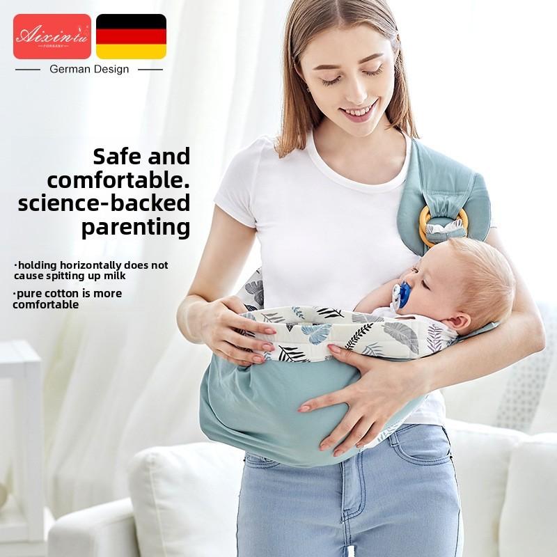 Baby Wrap Carrier With Adjustable Single Shoulder Strap For Infant And Toddler Use