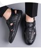 Casual Hollow Business Soft Soled Leather Shoes for Men Summer New Designer Solid Color Driving Shoes Male Fashion Hallow Sandal