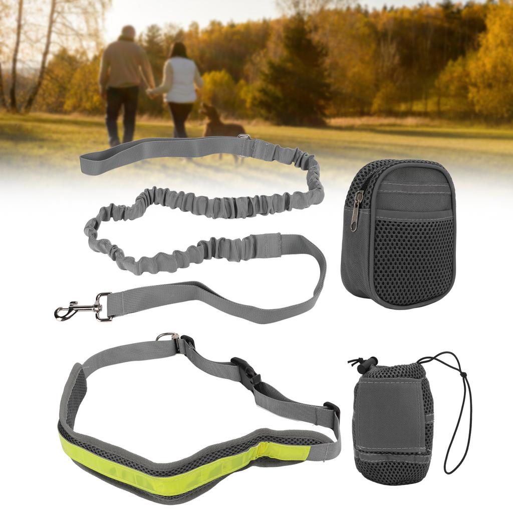 Dog  ing Waist Pack Leash   Reflective Elastic Hands   Dog Leash for Running Walking Hiking