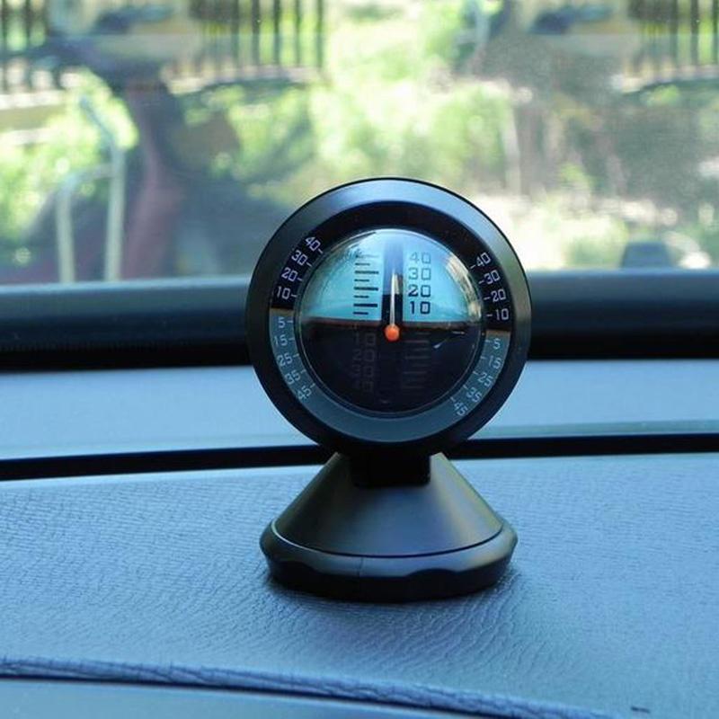 Adjustable Auto Car Compass Balance Meter Gauges Slope Indicator Inclinometer