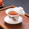 NEW 360-Degree Floating Three-Talent Covered Dehua White Porcelain Kung Fu Set Bowl with Dragon Pattern Tea Offering Bo