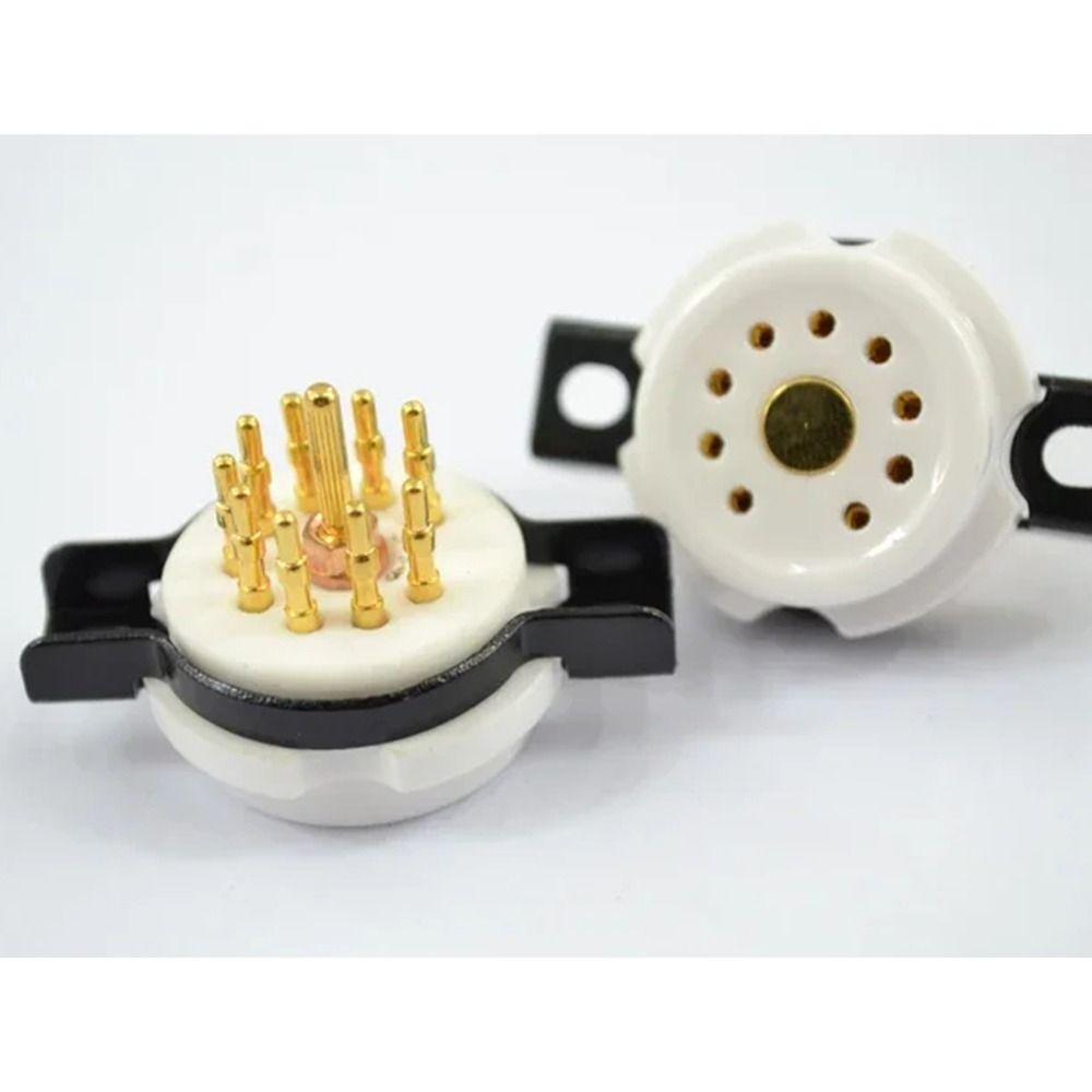 1Pcs 95 Ceramic Base 9Pin Tube Socket Beryllium Copper Chassis Mount Tube Base  Audio AMP DIY Parts