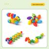 Large Particle Twisty Caterpillar Building Blocks for Ages 3-6: Early Education Puzzle