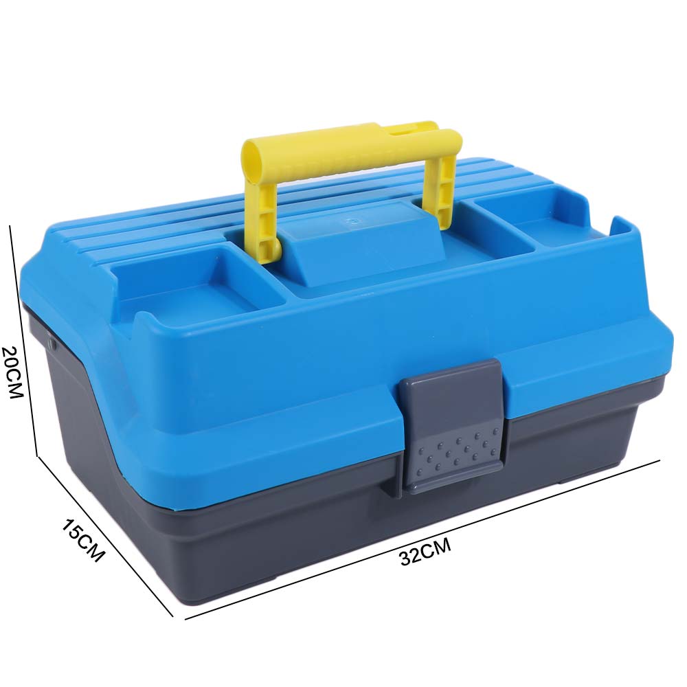 3-stöckige Angelgerätebox mit Griff Aufbewahrungsbox für Zubehör Angelköderbox Angelzubehör