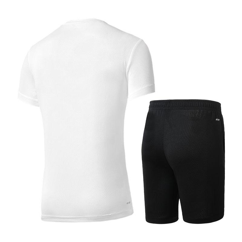 Li Ning Badminton Series Quick-Dry Breathable Training Competition Short Sleeve Shorts Casual Sports Set Unisex sports set AATV099-1