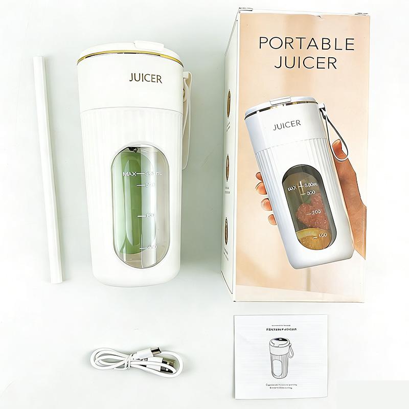 Portable stainless steel household juicer, small outdoor multi-functional USB interface electric juicer, fresh juice cup