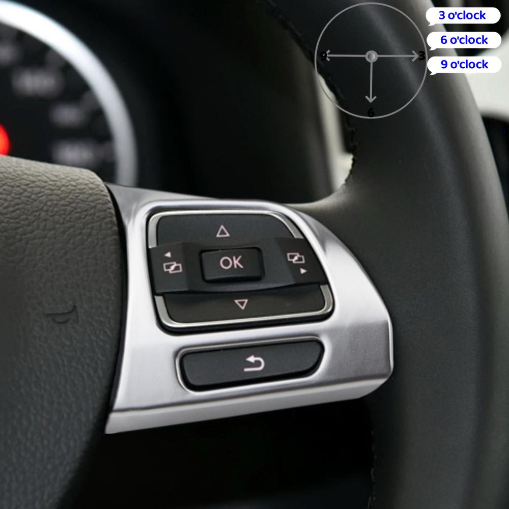 Car Steering Wheel Switch Panel Sequins Trim for Vw Golf Mk6 Passat B7 Cc Eos Tiguan Jetta Touran Sharan Caddy