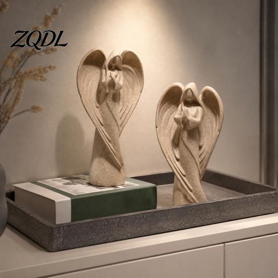 Scultura Artistica per Studio Angelo in Preghiera Statua, Figurine Astratte di Angelo Custode, Decorazione Casa Religiosa Preghiera Mensola Chiesa Interno Memoriale Elegante