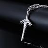Creative European and American Niche Jewelry Retro Dragon Sword, New Fashionable Cool Hip-hop Titanium Steel Necklace Pendant